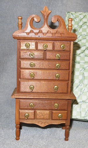 Vtg Doll House Miniature Wood Queen Anne Highboy Fomerz Japan in Original Box - Picture 2 of 7