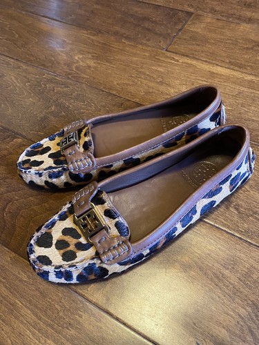 Tory Burch Size 7M Driving Flats Animal Print Kendrick