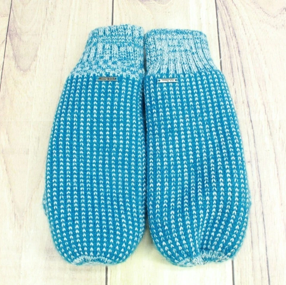 LL Bean女式冬季衬里连指手套青绿色灰色均码 — 第 2/4 张图片