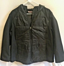 Women's FreeTech Black Jacket Mid Weight Hooded Size 1X 16W Zip Front