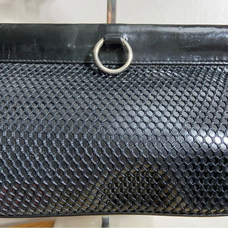 Bolso de Hombro Hobo Brillante Sergio Rossi De Colección Rejilla Plateado Detalles de Herrajes Foto 2 de 4