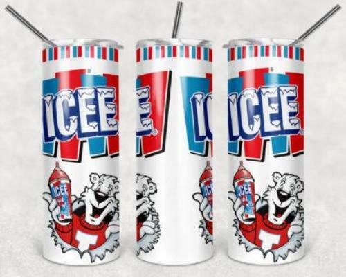Icee 20oz Stainless Steel Skinny Tumbler with Straw Po Design  