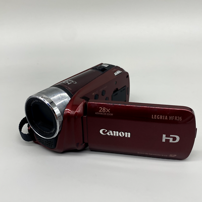 CANON LEGRIA HF R26 CAMCORDER Built-in Memory 8GB HD 28xAdvanced Zoom Red-C