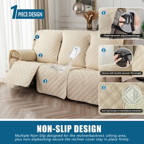 100% Waterproof Recliner Chair Cover Non Slip Recliner Covers for Recliner Chair - Picture 31 of 93