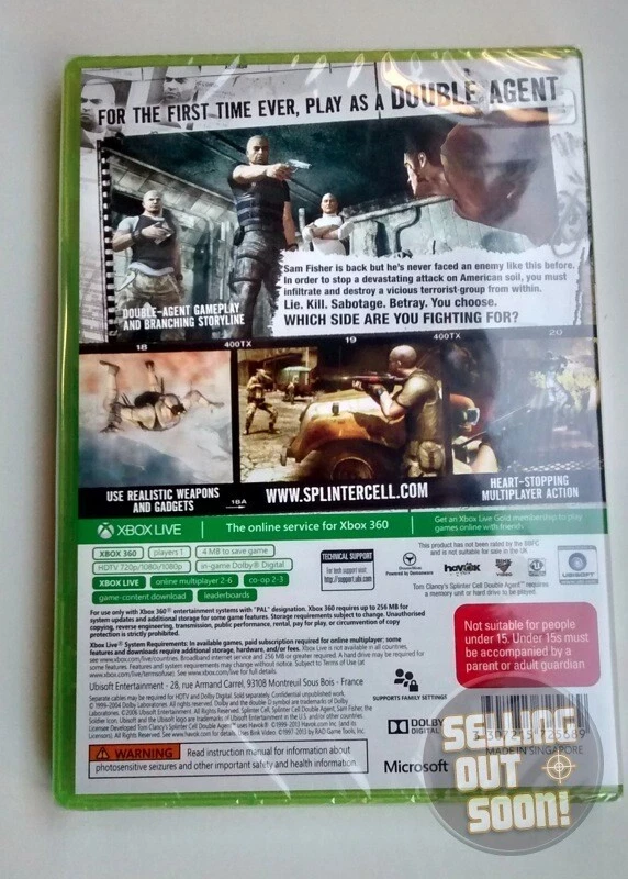 Splinter Cell Double Agent *Xbox 360 *Xbox One *NEW *OZI game for PAL X3 console - Image 3 of 3