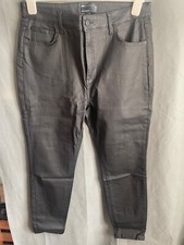 NEW ASOS DESIGN PETITE BLACK COATED SKINNY JEANS £42 8 W34 L28 mango topshop