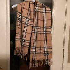 Large Nova Plaid Cashmere Scarf 12 X 72 Made In Scottland