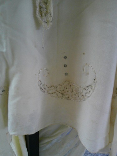 1920s Wedding Gown Dress - ivory silk and crepe, intricate beading, long train! - Picture 9 of 19