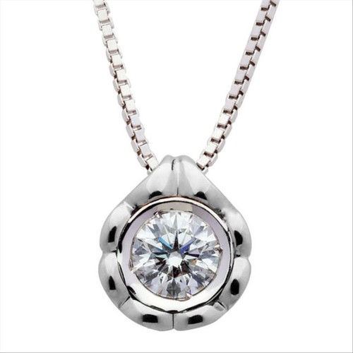 Collana Punto Luce Donna Polello Oro Bianco 18 Kt G2882cb Diamanti Naturali 0.18 - Imagen 2 de 3