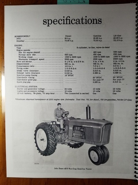 John Deere 4010 OMR32129 Tractor Operators Manual Book for sale online