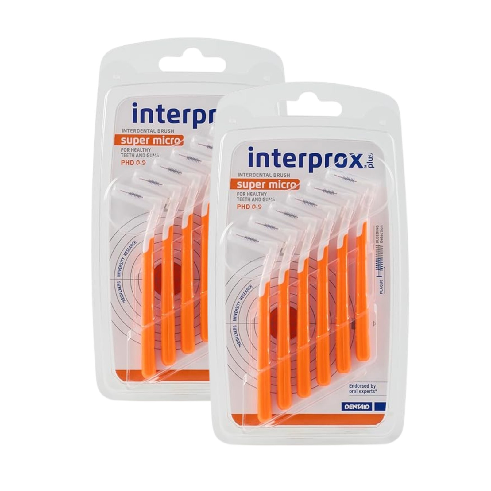 2x INTERPROX 0.5mm Orange Super Micro Plus Interdental Brush