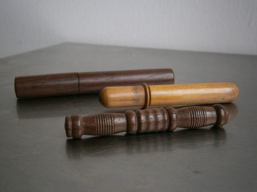 Lot 3 Etui à aiguilles Bois Palissandre déco Boite Couture Ancien - Imagen 5 de 10