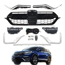 For 2020-2022 Honda CRV Front Grille Headlight Trim Fog Light Bracket Set 8pcs