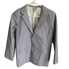 Kitestrings by Hartstrings blue white striped blazer suit coat SZ 10 New Zm