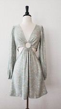Anthropologie Dress New Size Small Floral Green Cut Out Coquette Peasant Granny