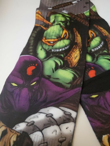 Teenage Mutant Ninja Turtles Premium Crew Socks Sublimated TMNT Foot Clan NEW so - Picture 6 of 12