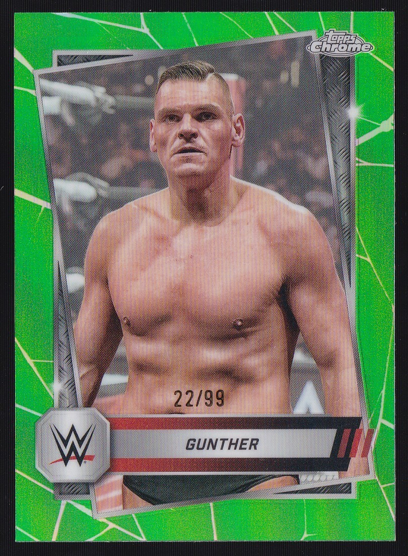 Gunther 2025 Topps Chrome WWE Green Refractor /99 #2
