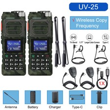 Baofeng Uv-25 Walkie Talkie Long Range Tri-power Two Way Radio 108Ant Cable Mic