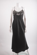 Zara Festive Day Womens Slip Dress Black Sequined Size M Midi 8741/269 NWT