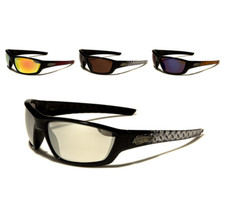CHOPPERS Sunglasses Wrap Around Plastic Frames Mirror Lenses Sport Driving Men.