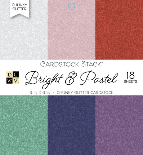 American Crafts DCWV Specialty Paper Pad 16/Pkg-Chunky Glitter - Bright - 第 1/1 張圖片