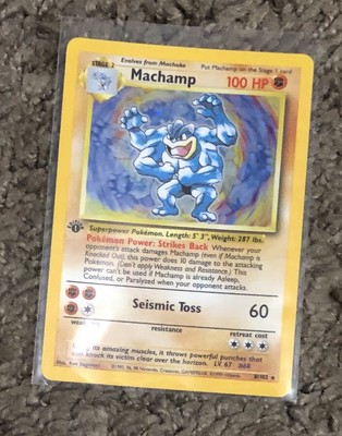 pokemon base set Machamp 8//102 played condition