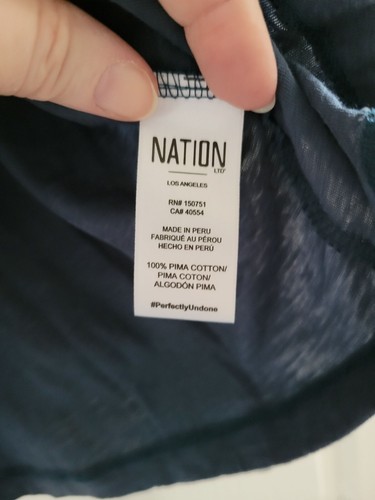 Nation LTD Blue Loren Peasant top size XL 3/4 sleeve smocked boho feminine - Bild 8 von 10