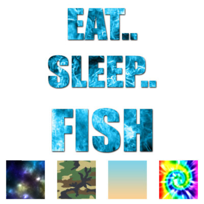 Eat Sleep Fish Fishing - Decal Sticker - Multiple Patterns & Sizes - ebn261