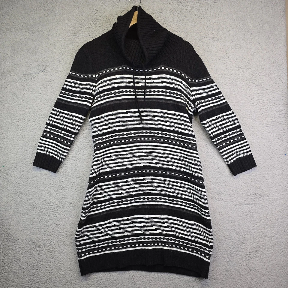 Vestido Suéter Maurices Para Mujer XL Negro Acogedor Suave Cuello Simulado Túnica Grueso Tejido Foto 2 de 4