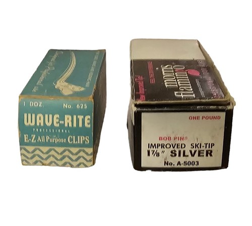 Pinzas para el cabello de aluminio Bob de acero NOS WaveRite Morris Flamingo profesional de colección - Imagen 6 de 8