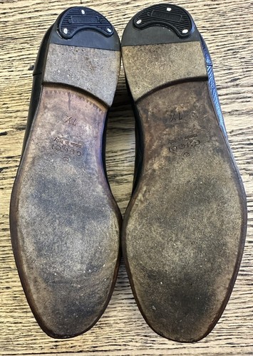 760 $ Herren schwarzes Leder Gucci geprägtes Pferd Bit Halbschuhe Gr. 8,5 US/7,5 G - Bild 11 von 13