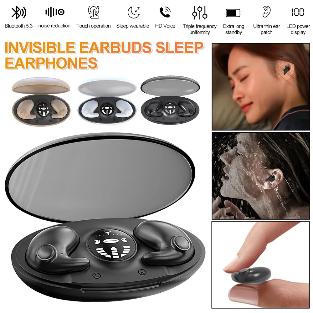 Audífonos inalámbricos Invisible Sleep Bluetooth 5.3 TWS, audífonos internos impermeables para dormir, imagen 2