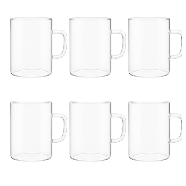 6Er Set TeegläSer Mit Henkel (260Ml) – Premium Borosilikatglas KaffeegläSer-image