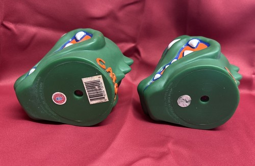 Menge 2 Vintage Florida Gators NCAA Albert Maskottchen grün Gummi Bier Dosen Kühler - Bild 6 von 13