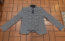 Tommy Hilfiger Women's Navy White Striped Open Blazer Jacket Sz L NWT