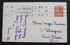 'BUY NATIONAL WAR BOND' Bath, Somerset 1918 Slogan postmark on a Puma postcard t