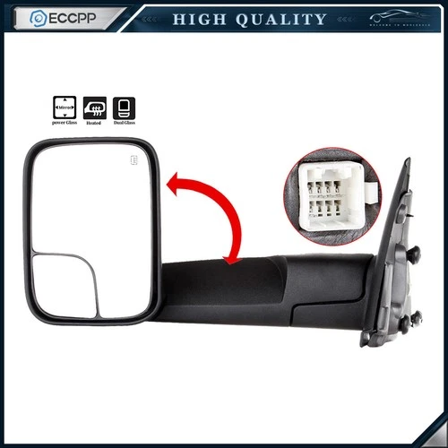 Driver Side Power Heated Tow Mirror For 02-08 Dodge RAM 1500 /03-09 2500 3500
