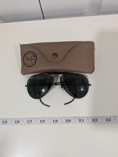 Occhiali da sole vintage B&L Ray Ban 55m sparatutto aviatore montatura nera custodia