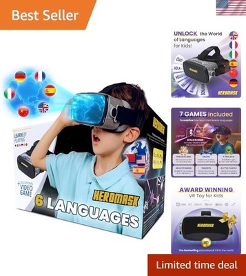 VR Headset for Kids + Game System to Learn Spanish Italian etc [Language Lear...