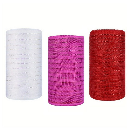 Set of 3 Valentine's Day 30FT Mesh Ribbons for Creative Party Decorations - Picture 9 of 12