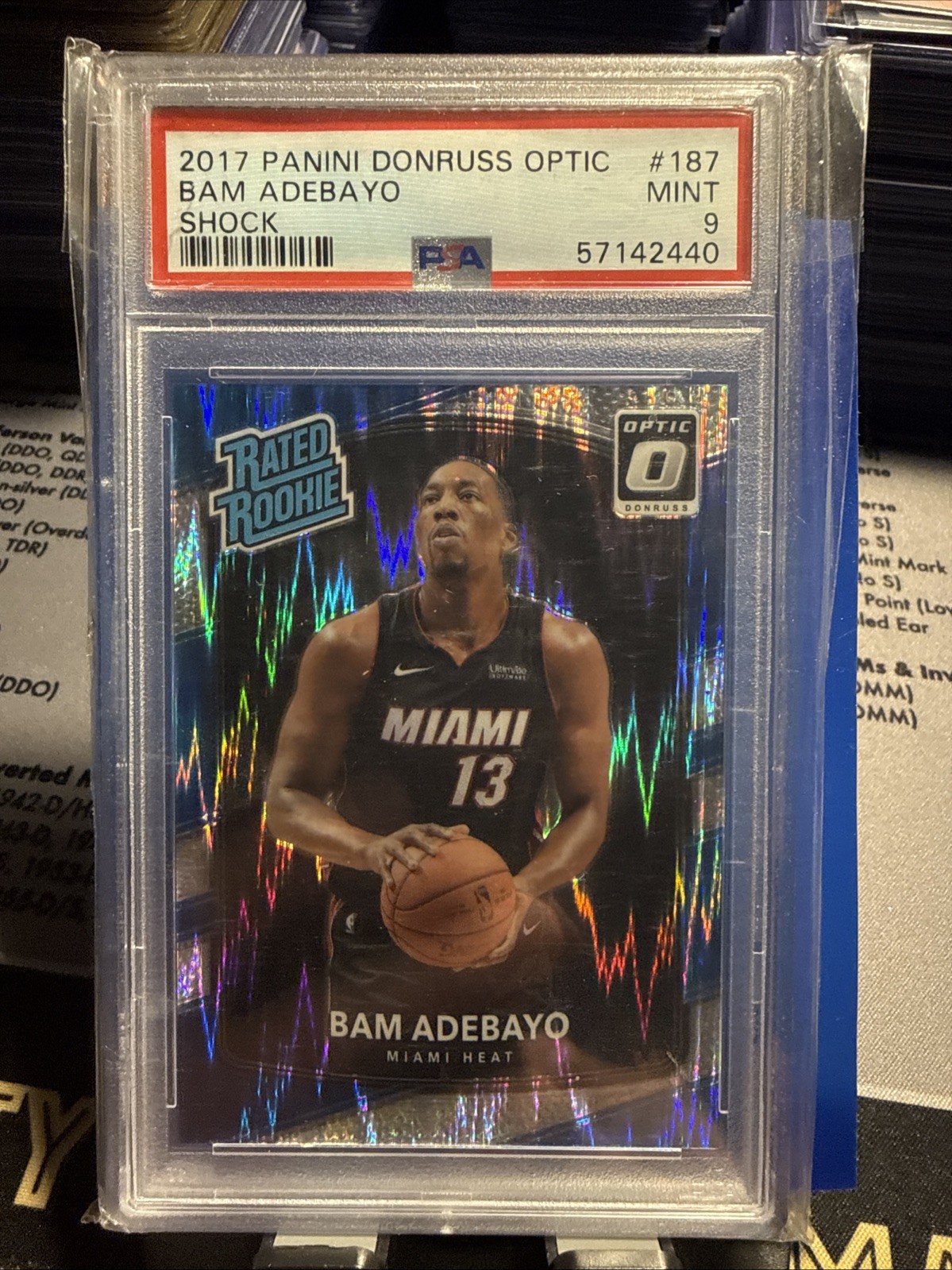 Bam Adebayo 2017 Panini Donruss Optic Shock Rated Rookie #187 PSA 9