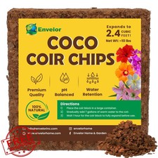 Coco Coir Chips Orchid Potting Mix 10 Lb Brick Coconut Fiber Substrate Mulch