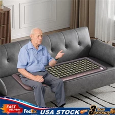 Natural Jade Tourmaline Stone Far-infrared Therapy Mat Electric Heating Pad