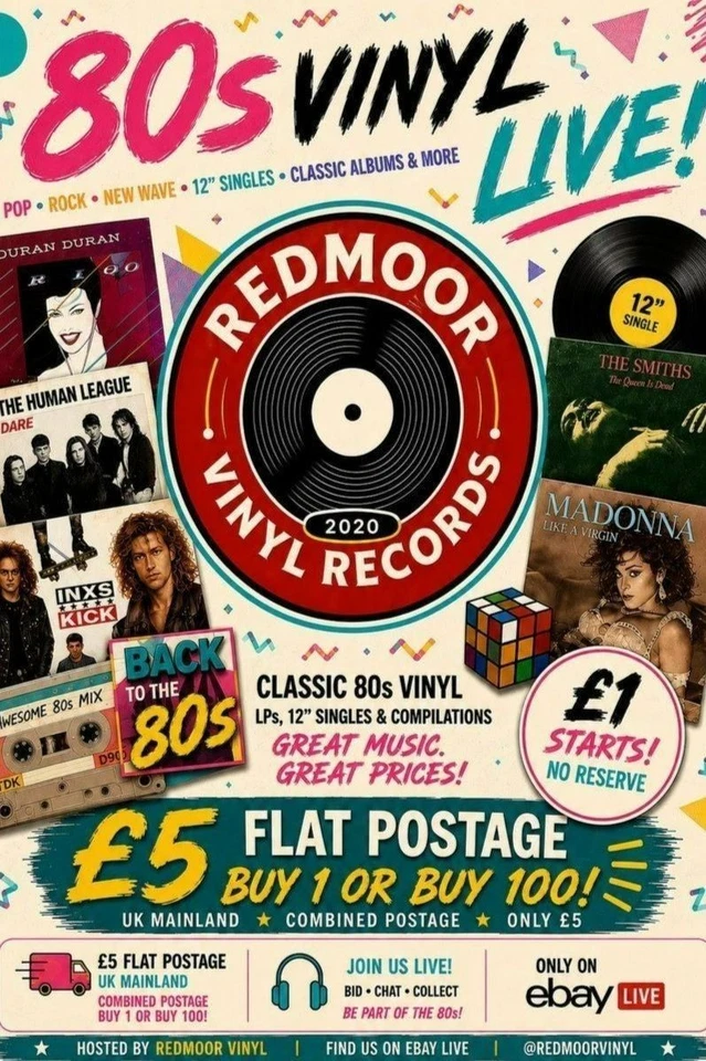 80s Vintage Vinyl & Others -  New Wave, Pop, Rock, Metal, Soul, DIsco - £1+