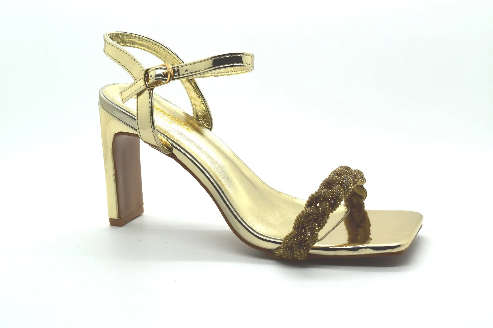 Womens Ladies High Heel Chisel Toe Slingback Bridal Wedding Prom Party Sandal UK