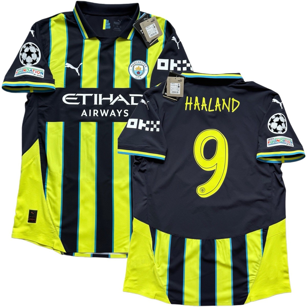 2024/25 Manchester City Authentic Away UCL Jersey #9 Haaland XL