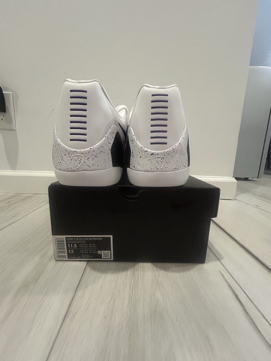 Nike Kobe 9 Elite Low EM Protro Mens Size 11.5 White