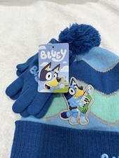 New NWT Bluey Hat Gloves Set OSFM Acrylic Knit Material