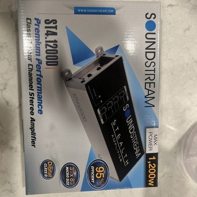 Soundstream ST4.1200D Stealth Series 1200W Class D 4 Channel Car Audio Amplifier