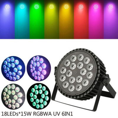 Stage Par LED Light RGBWA UV Washer Light Sound Control DJ 4Pcs